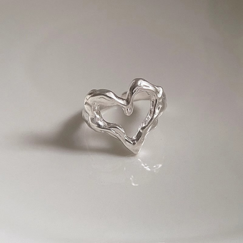 Frosted Irregular Love Ring Women's Opening Adjusting Niche Design Simple High-end Light Luxury All-match Food Ring Frosted Irregular Love Ring Women's Opening Adjusting Niche Design Simple High-end Light Luxury All-match Food Ring