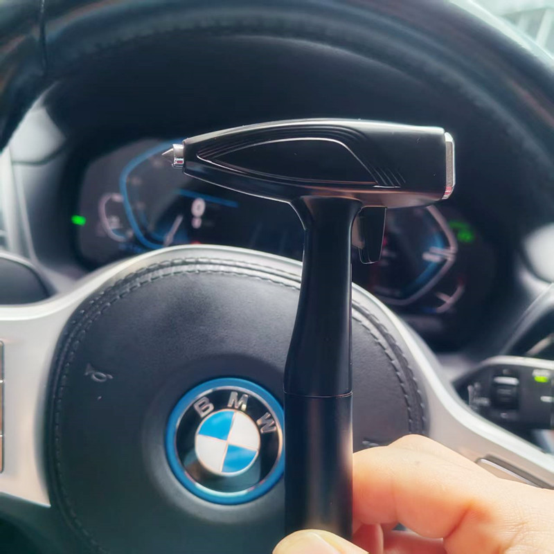 Car Alloy Tungsten Steel Safety Hammer Multi-Functional Emergency Escape Window Breaker with Cutter Emergency Window Breaking Artifact New Style