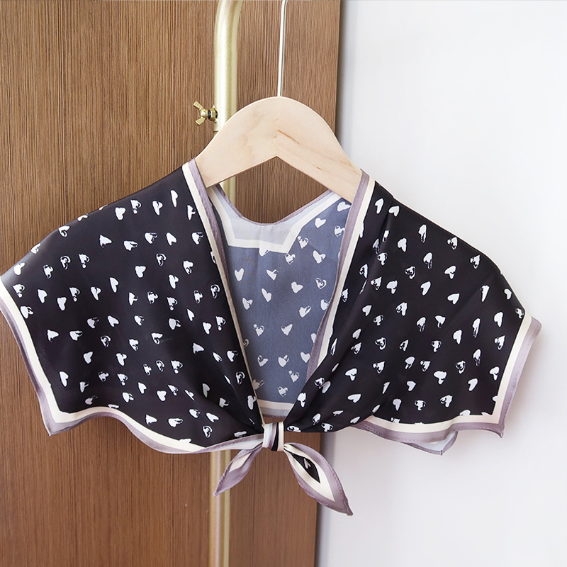 2025 nuevo bufandas de seda hexagonal bufandas de hombro alta sensación de moda de diseño minimalista de seda simulada bufandas temperamento universal