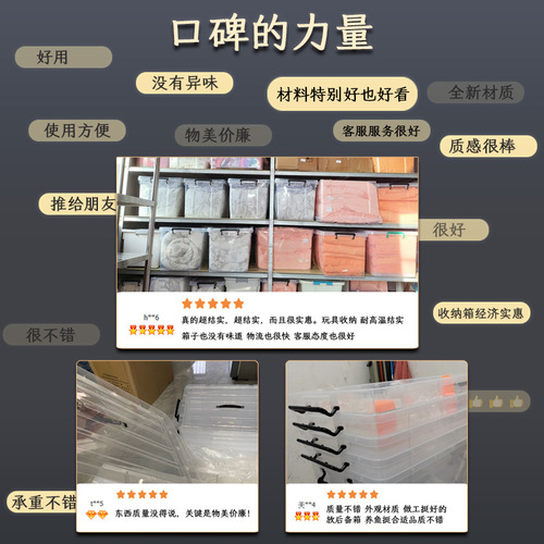 Transparent storage box moving near right angle plastic storage box wholesale with lid extra large storage bed bottom organizing box