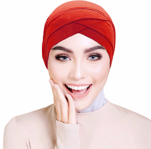 Cross-border international site matte cotton breathable soft solid color forehead cross cross bottom hat cover small hat dropshipping one piece