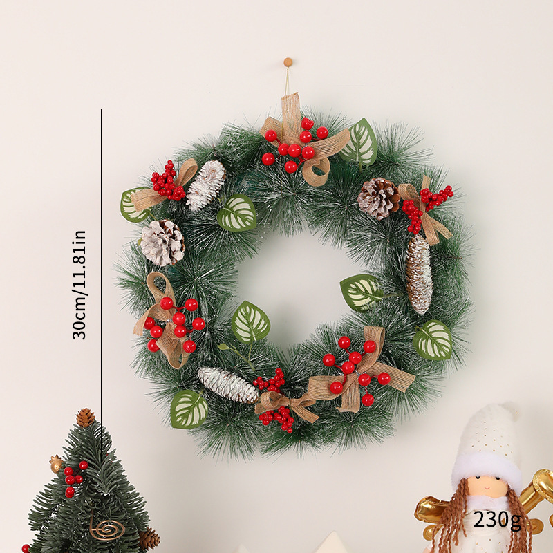 外国貿易の人気クリスマスの花輪のペンダントクリスマスのシーンのショーウインドーの扉を配置します。|undefined