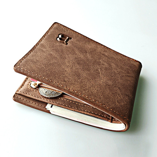 Cross-border foreign trade new fashion short US dollar coin wallet retro frosted multi-functional wallet casual multiple card slots