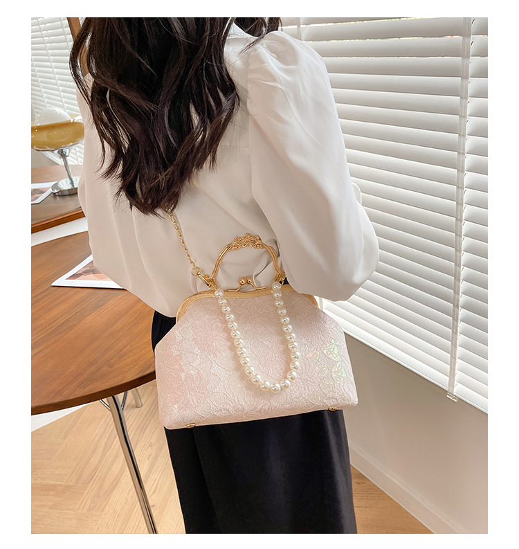 Grouss Kapazitéit Spitzeklammer Damentasch Handtasch Schëllertasch Cheongsam Tasch High-End Kaddo Antik Tasch Perl Handtasch_voghion.com