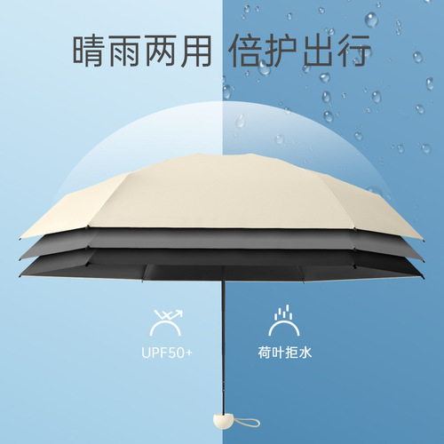 Capsule sun umbrella for women, dual-use mini five-fold, ultra-light, compact, portable sun protection, UV protection, sunshade, umbrella