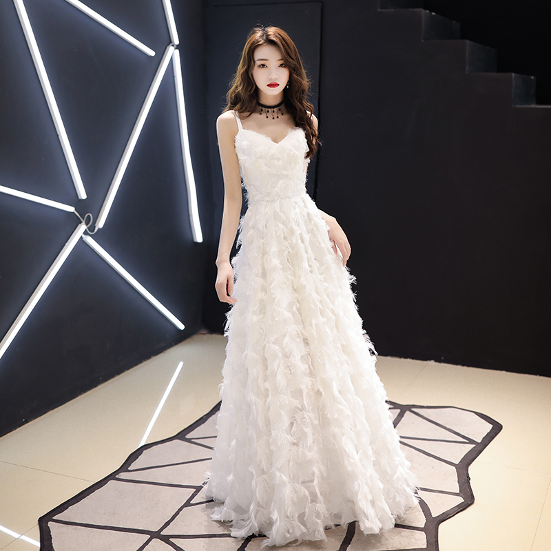 Sexy Suspender Dress Female White Long Lady Fashion Graduation Season Fairy Style Patty Dress Cross-Border