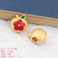 沙金古法金錦鯉隔珠配飾蘋果元寶古風手鍊頭繩串珠diy飾品配件批