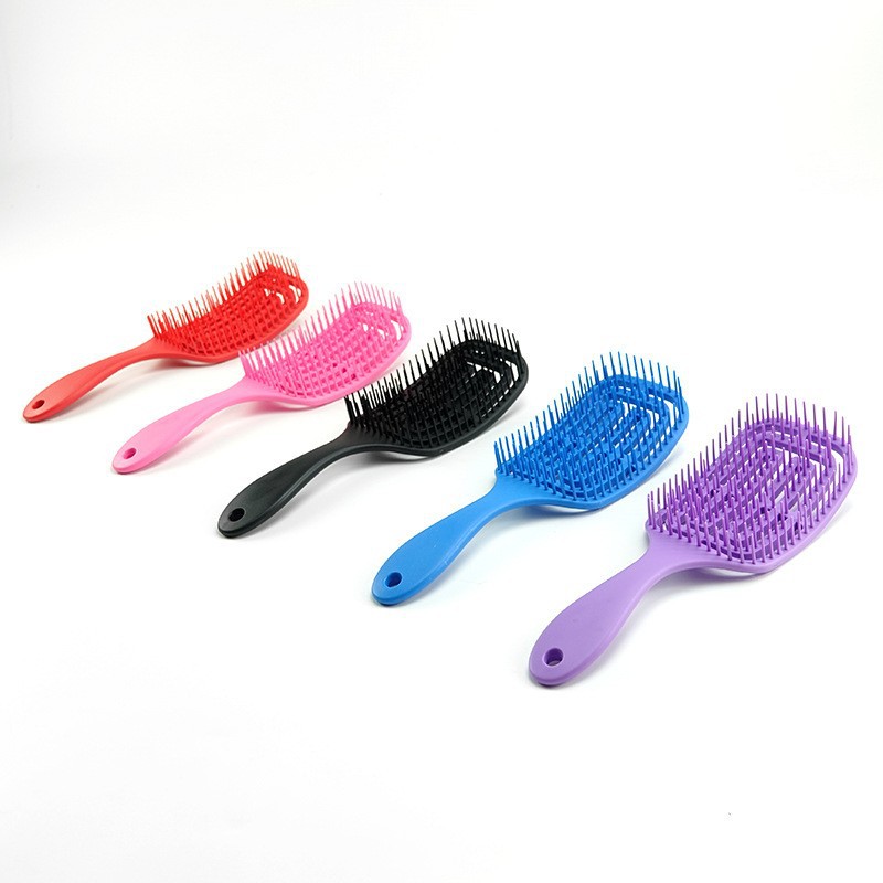 Fabricante al por mayor de peine hueco para uso seco y húmedo, peine de masaje, peine de peinado portátil, peine de dientes anchos para mujeres, peine de costillas.