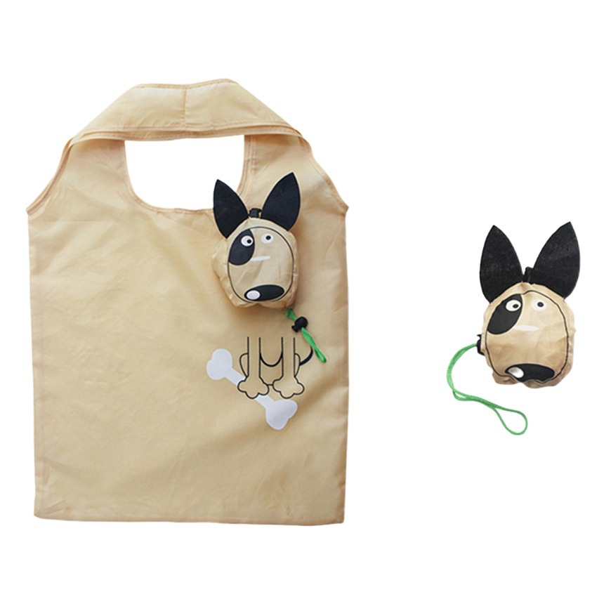 INS estilo simple de dibujos animados cachorro plegable bolsa de compras portátil de gran capacidad bolsa de protección del medio ambiente bolso
