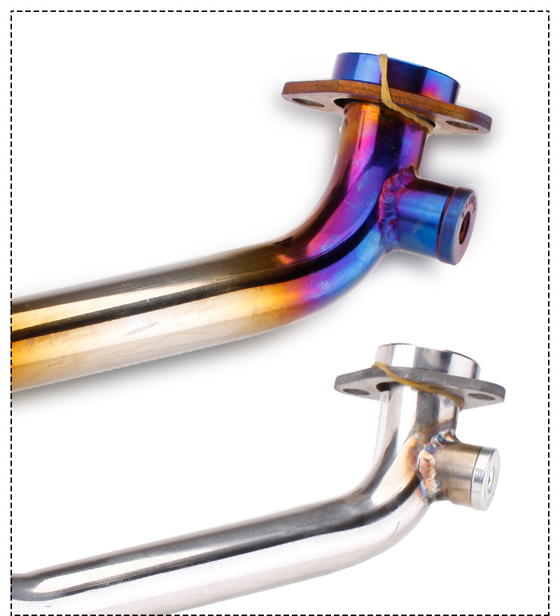 Suitable for Biaohu Pedal 150Abs Stainless Steel Colorful Blue Front Exhaust Pipe Modified Carbon Fiber Tail Exhaust Pipe
