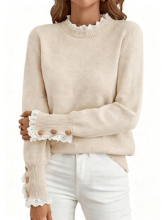 I 69829 Lace Knit Top Sweater ƴ���ٽzë�� �W���L��羳���R