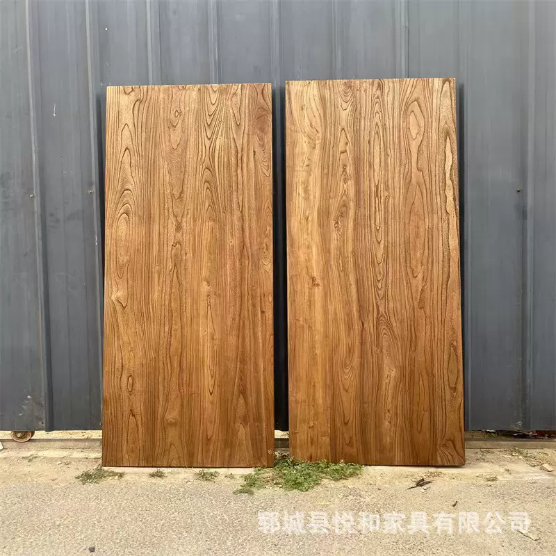 老榆木实木大板桌面茶桌茶台板实木飘窗大板自然纹理原木书桌板