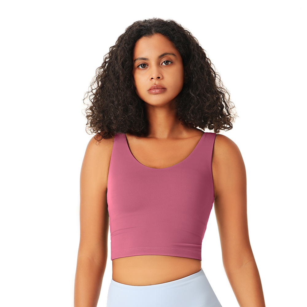 欧美性感交叉美背运动文胸女跑步健身防震内衣一体式瑜伽文胸上衣