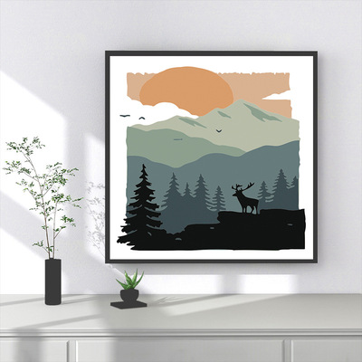 小尺寸diy数字油画儿童卡通装饰画 手绘填充批发dz跨境一件代发|ms