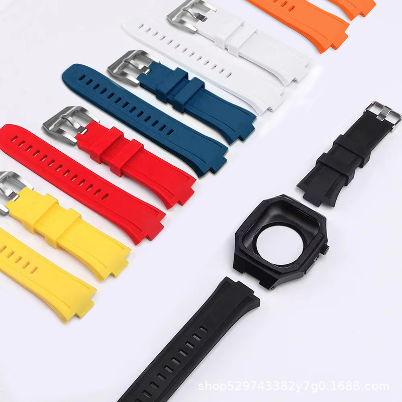 Suitable for Apple Watch with Shell Apple modified stainless steel armor case with silicone strap integrated Shell Belt