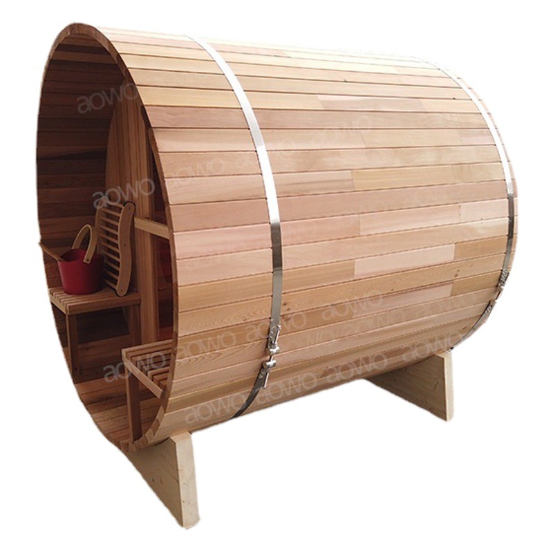 Al aire libre barril sauna sudor sala de vapor sala de sauna panorámica al aire libre multi-persona familia cedro cilindro de madera seca sala de vapor
