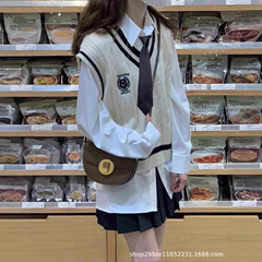 毛衣马甲学院风外搭衬衫叠穿针织背心女春秋2025年新款jk制服套装