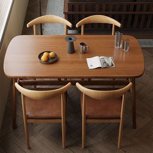 Nordic Simple Dining Table Combination Household Small Apartment Dining Table and Chair Table and Chair Casual Chair Rectangular Dining Table
