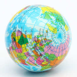 2025新款跨境欧美发泡PU海绵仿真地球儿童减压玩具泡沫压力球