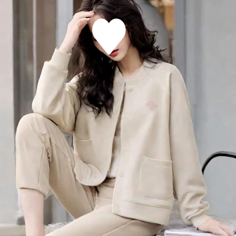 Baseball spring fashionable trend sweatshirt with a round collar