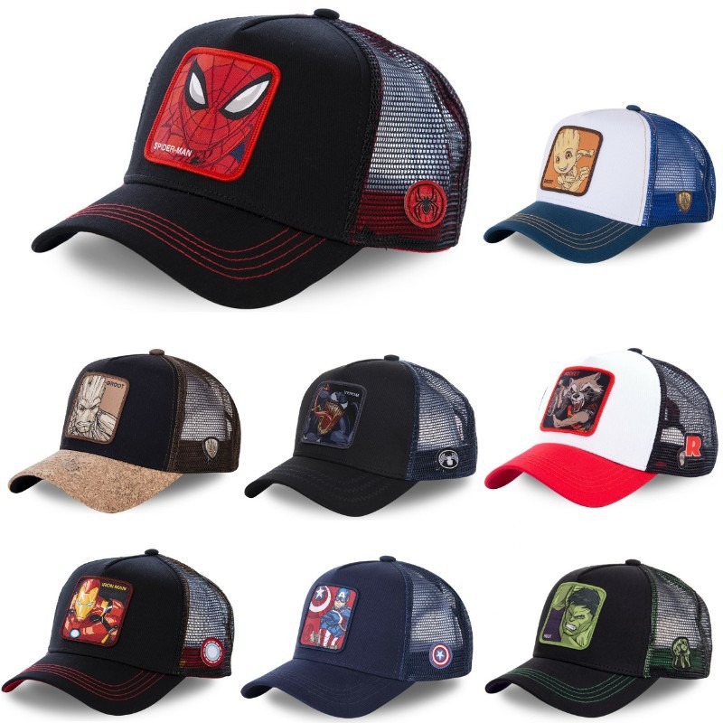 Spot versión alta de anime net gorras de red de dibujos animados gorras de béisbol para hombres y mujeres moda hip-hop al por mayor