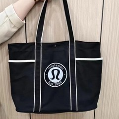 lulu2024 大容量トートバッグポータブル脇の下バッグ 20L スポーツバッグ女性のルルキャンバスバッグバッグ通勤