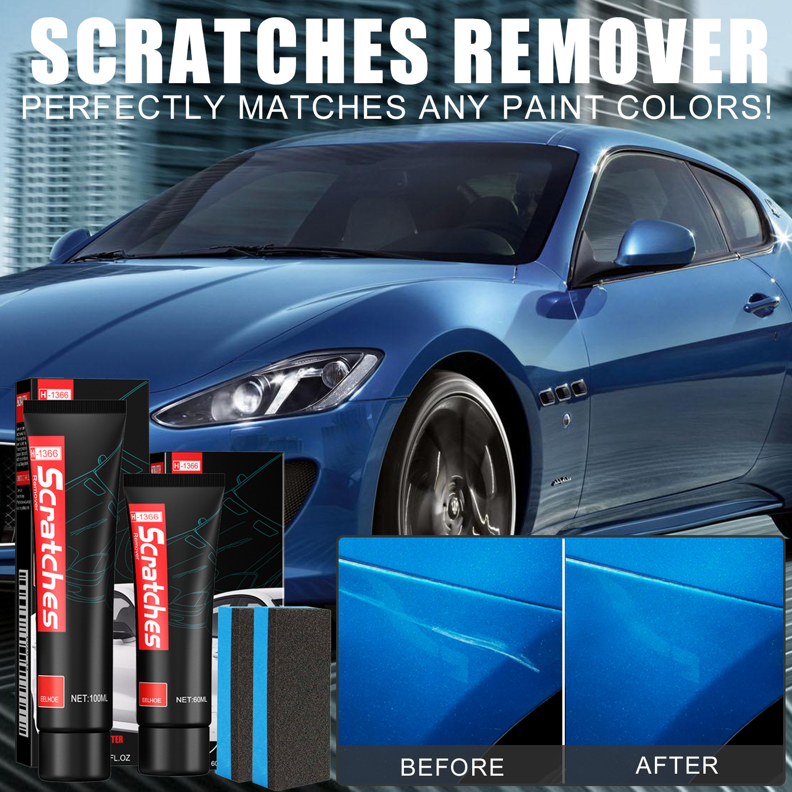 Car scratch polishing paste paint clean and polish decontamination wax reconditioning paste scratch repair and maintenance_voghion.com