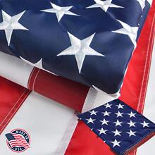 批发刺绣美国国旗90*150cm 150D防水牛津布绣花美国国旗 USA FLAG