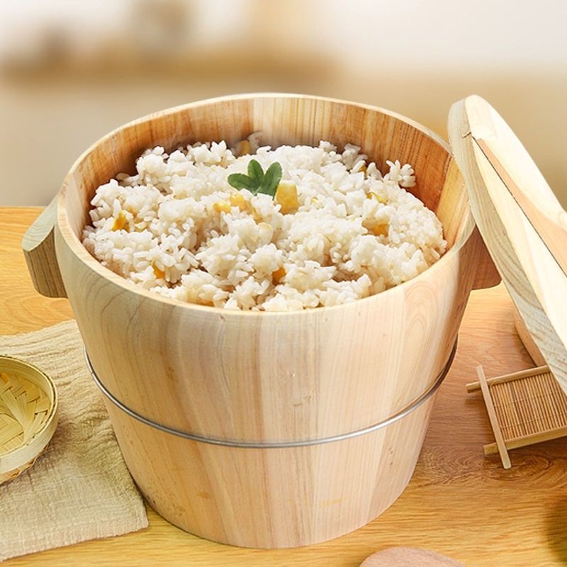 Cask household Casks rice steamer Bamboo rice steamer Restaurant Size Steaming bucket Steaming grid Chinese fir Steamed Rice