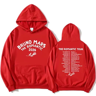火星哥 2026 浪漫巡演双面印花卫衣 Bruno Mars 粉丝休闲帽衫