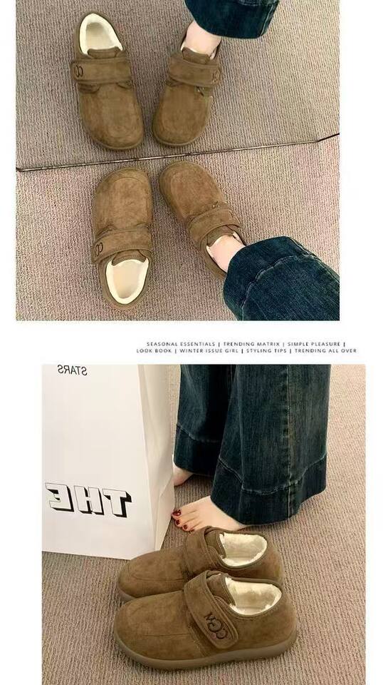 Giày bệt nữ đế mềm dạng slip-on quai dán Velcro mũi tròn — màu nâu, màu nâu đỏ, Maroon [đóng hộp], Màu nâu [đóng hộp] chi tiết 13
