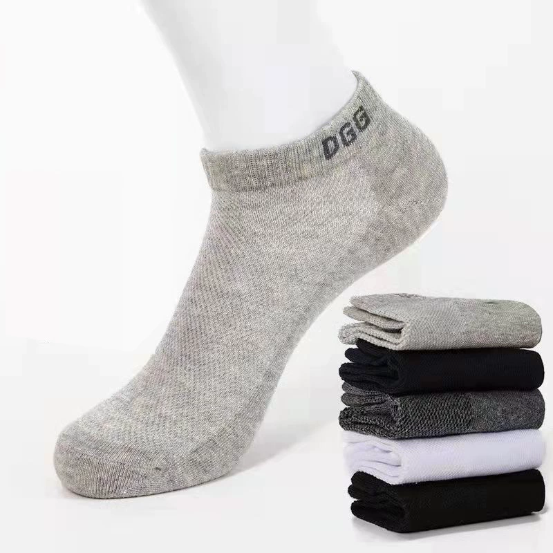 Мужские носки Летние тонкие короткие носки Сетчатые дышащие хлопковые носки с мелким ртом Удобные впитывающие пот повседневные однотонные сетчатые носки-лодочки