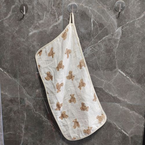 Four-layer textured cotton baby square face towel, absorbent burp cloth, spit-up cloth, nursing cloth for children