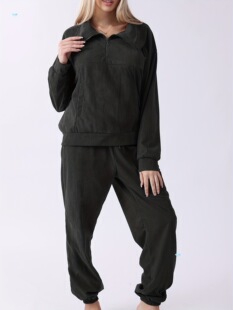 Womens 2 Piece Sweatsuits Set Casual Long Sleeve Half Zip