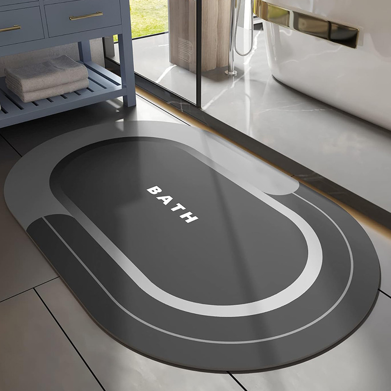 Alfombra de baño suave de tierra de diatomeas, alfombra antideslizante para puerta de entrada, alfombra para puerta de entrada, inodoro, cocina, alfombra para pies, alfombra a prueba de humedad