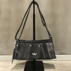 阿迪三叶草丹宁牛仔布腋下包女时尚车缝线辣妹风手提单肩斜挎包潮