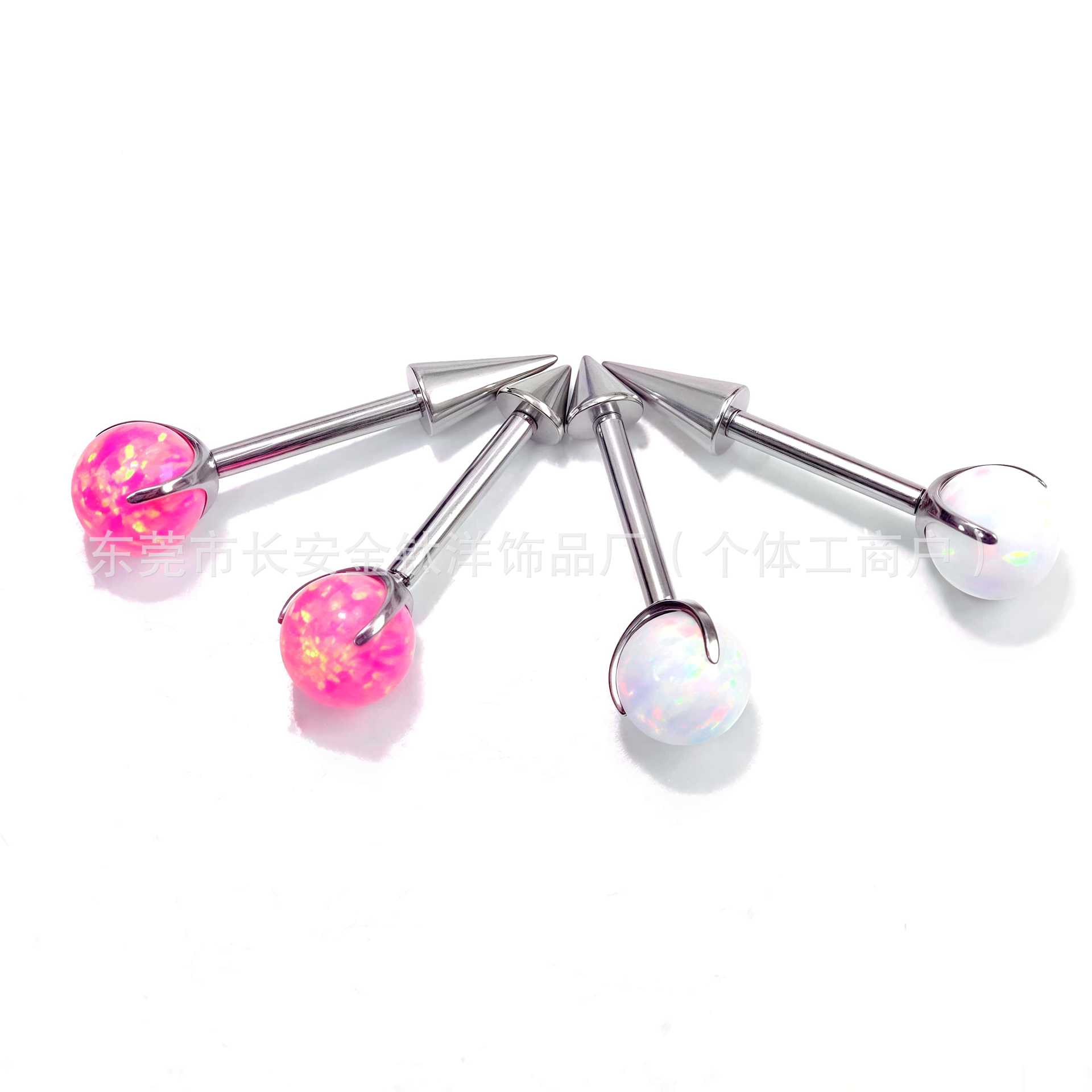 F136 Titanium Internal Thread Ear Bone Stud Opal Ear Stud Devil Ear Bone Stud G23 Titanium Alloy Body Piercing Jewelry detail image 7