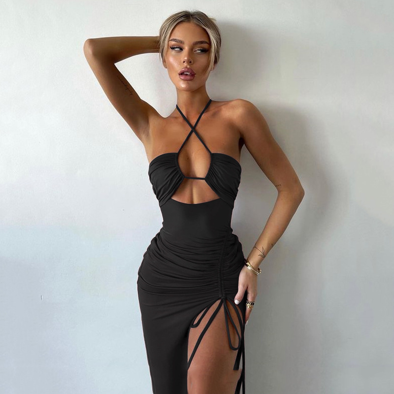 Sleeveless Sexy Female Midi Backless Dresses Slim Night Club Party Women's Dress Bodycon Vestidos Elegantes Para Mujer_voghion.com