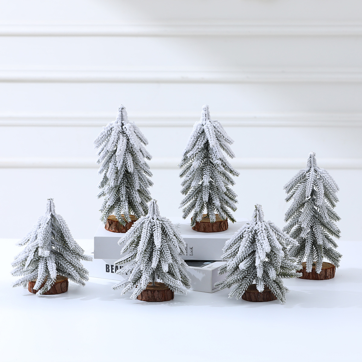 Mini árbol de Navidad de cedro de escritorio aguja de pino blanco Árbol de la ventana de decoración de Navidad regalo de Navidad decoraciones de Navidad