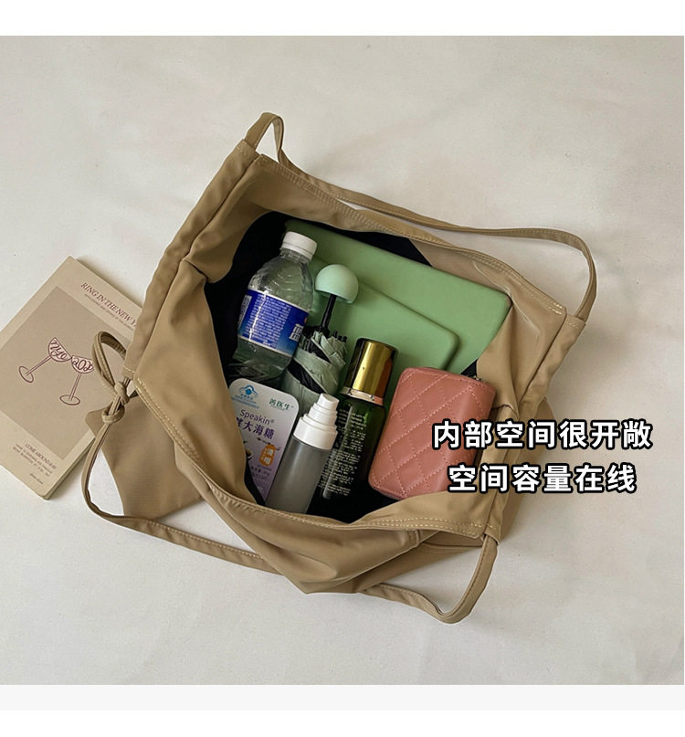 Túi tote nữ vải , túi đeo vai đựng đồ lớn cho sinh viên đi học — màu cà phê, màu kaki, xanh lá cây, đen chi tiết 9