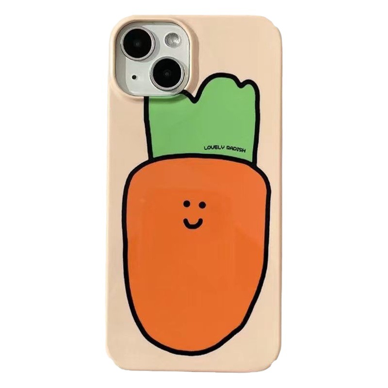Funda para iPhone 13 Pro/14/11 con diseño de rábano sonriente, estilo graffiti, media cubierta o cubierta completa, compatible con Apple 17/16. image 1