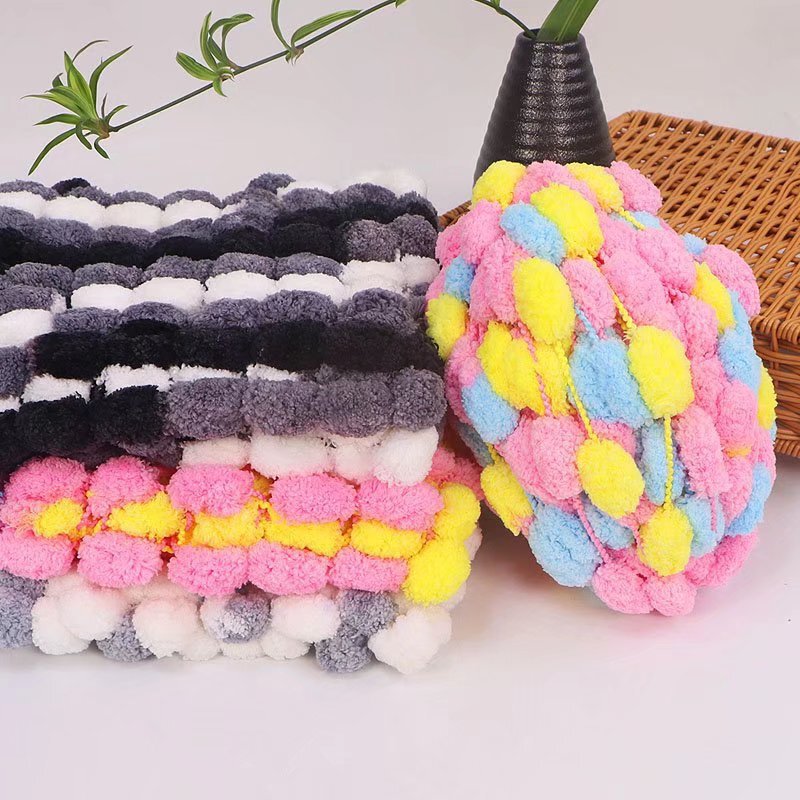 Big Ball Ball Line Cushion Line Scarf Blanket Bean Line Handmade DIY Woven Pearl Coarse Wool Group Hook Mat