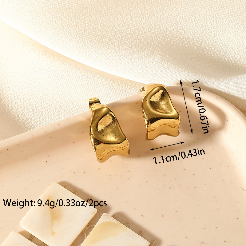 10g Weight Titanium Steel Ear Needle Material Ear Studs Classification 1 Pair Quantity Daily, Street Occasion Titanium Steel Material Geometric Pattern All Seasons Season Women's Gender Plating Design Retro, Commute Style 1 Pair Retro Commute Geometric Plating Titanium Steel Ear Studs 39