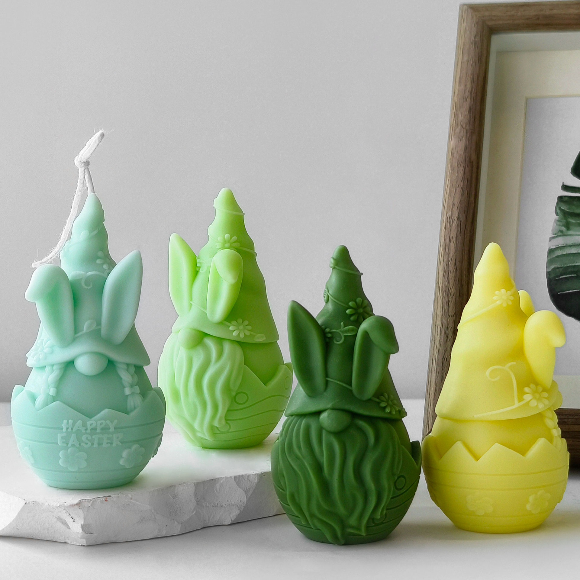 Jiahuimei enano aromaterapia vela molde de silicona DIY Pascua yeso decoración casera hecha a mano jabón abrasivo herramienta