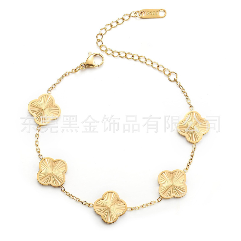 Cross-border Hot Sale Clover Lucky Bracelet Amazon Hot Sale-Four Clover Leaf Bracelets Cross-border Hot Sale Clover Lucky Bracelet Amazon Hot Sale-Four Clover Leaf Bracelets