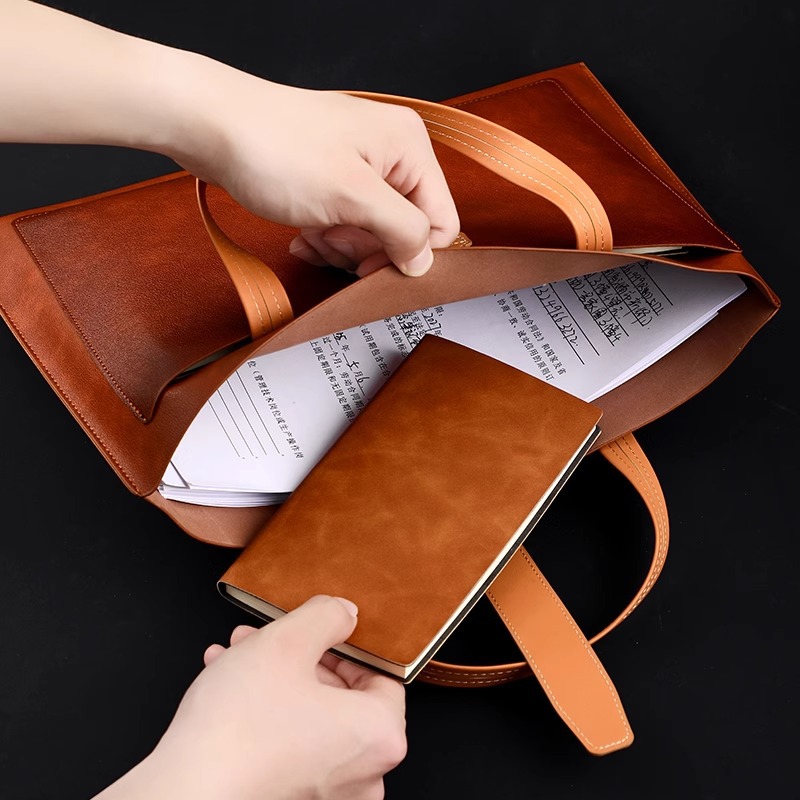 Bolsas de archivos transfronterizas a4 bolsas de archivos portátiles de cuero de negocios bolsas de archivos de contrato bolsas de archivo se pueden imprimir logotipos fijos