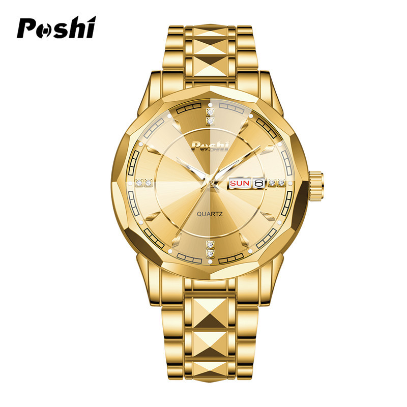 Marca suiza nuevo reloj para hombre, reloj de doble calendario impermeable, reloj de cuarzo de negocios para hombre, reloj para hombre de venta caliente Douyin