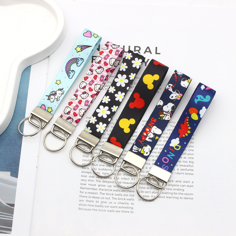 Cute Cartoon Mobile Phone Lanyard Wrist Keychain Metal Tail Clip Bag Pendant Anti-Lost Key Rope Wholesale