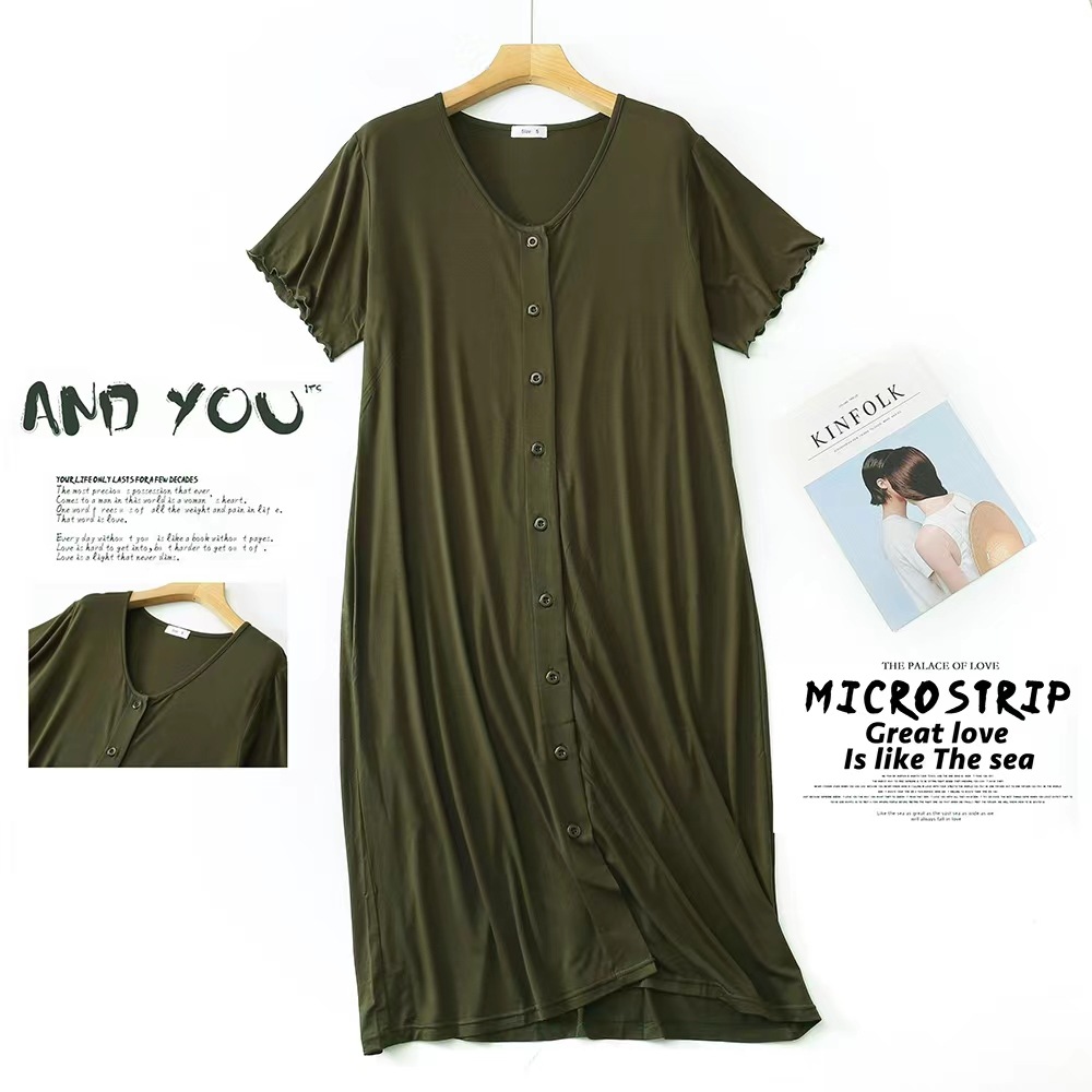 莫代尔开扣裙-军绿