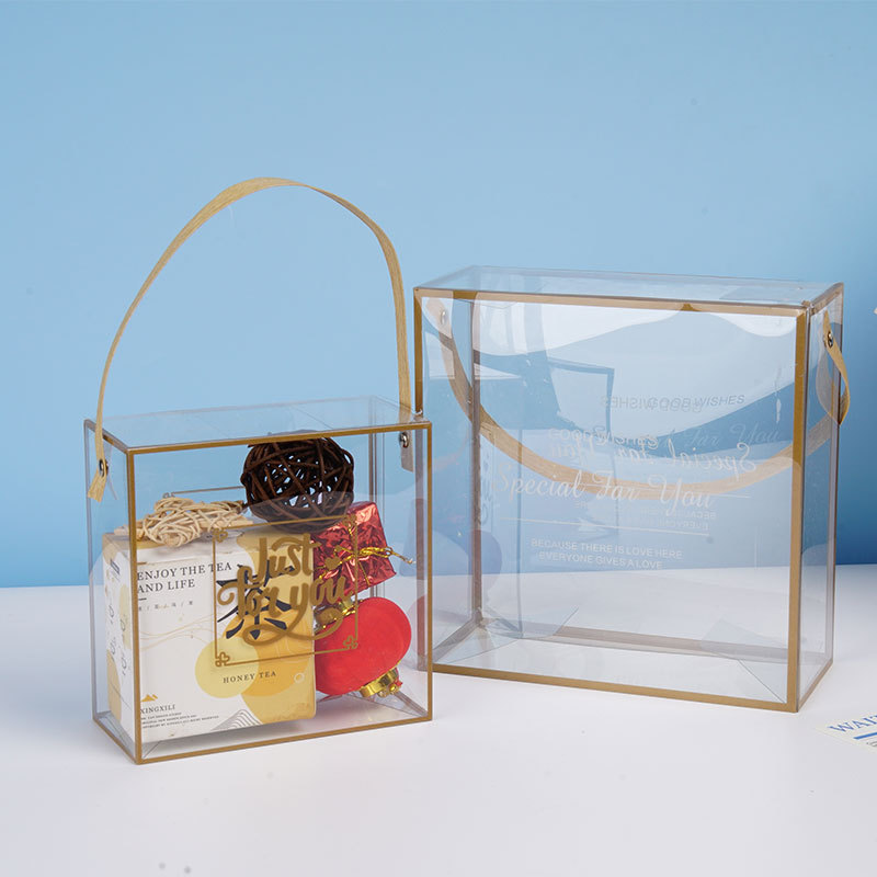Copo de nieve crujiente caja de embalaje de galletas turrón transparente pet caja de regalo de plástico bolsa de embalaje portátil de galletas de caramelo